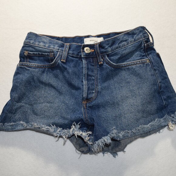 Mango, MNG Women's Broken denim shorts Size 4 Like New #0023 - Picture 1 of 5